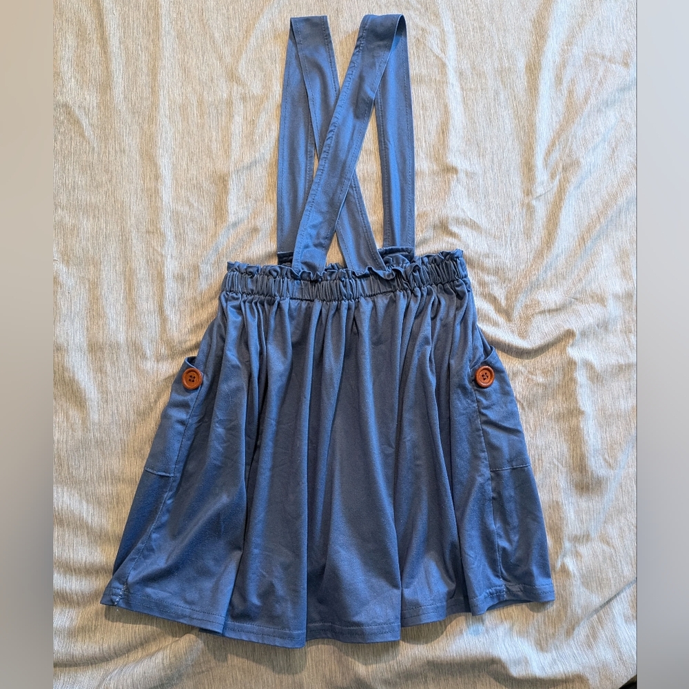 Blue Kids Skirt with Suspenders